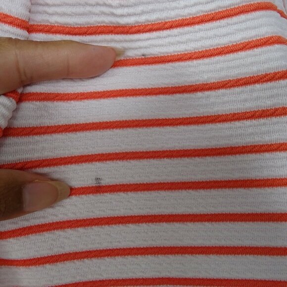 Its Fashion Dress Pleated Women Plus Size 1X Orange & White Striped NEW w/FLAW - Picture 8 of 8
